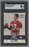 Aaron Rodgers from the 2005 Upper Deck Kickoff set graded by SGC and given an overall grade of 9.
