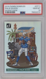 Philip Rivers from the 2019 Panini Donruss set graded by PSA and given an overall grade of 10.