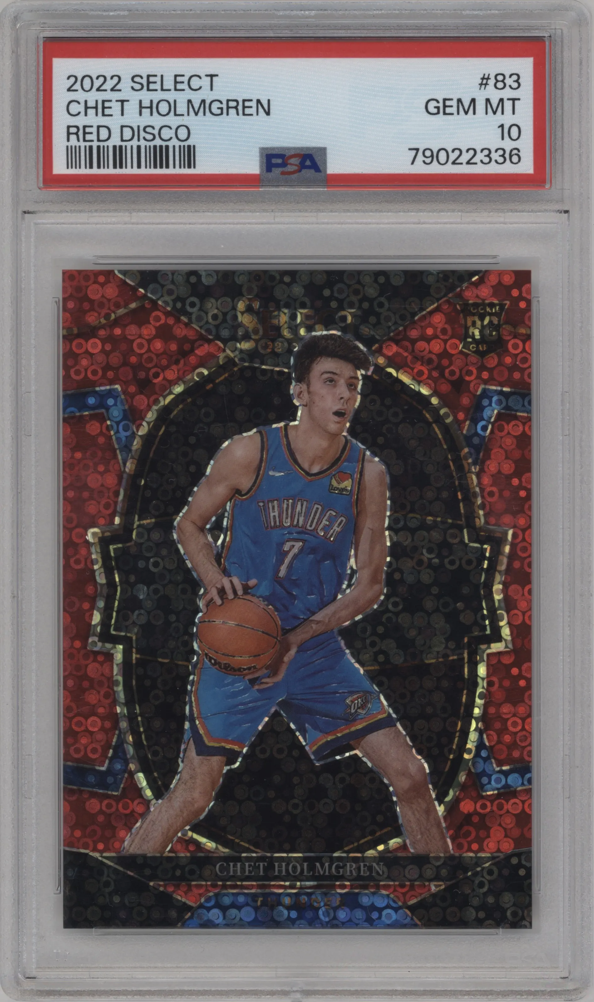 2022 Panini Select Chet Holmgren Disco Red #83 PSA 10