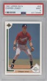 Chipper Jones from the 1991 Upper Deck set graded by PSA and given an overall grade of 9.