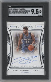 Karl-Anthony Towns from the 2021-22 Panini Flawless set graded by SGC and given an overall grade of 9.5.