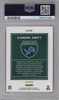 D'Andre Swift from the 2020 Panini Donruss Optic set graded by PSA and given an overall grade of 9.
