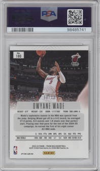 Dwyane Wade  from the 2023-24 Panini Prizm Deca set featuring a FOTL Green Shimmer parallel graded by PSA and given an overall grade of 10.