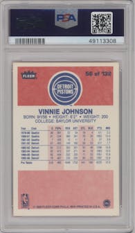 Vinnie Johnson from the 1986-87 Fleer set graded by PSA and given an overall grade of 7.