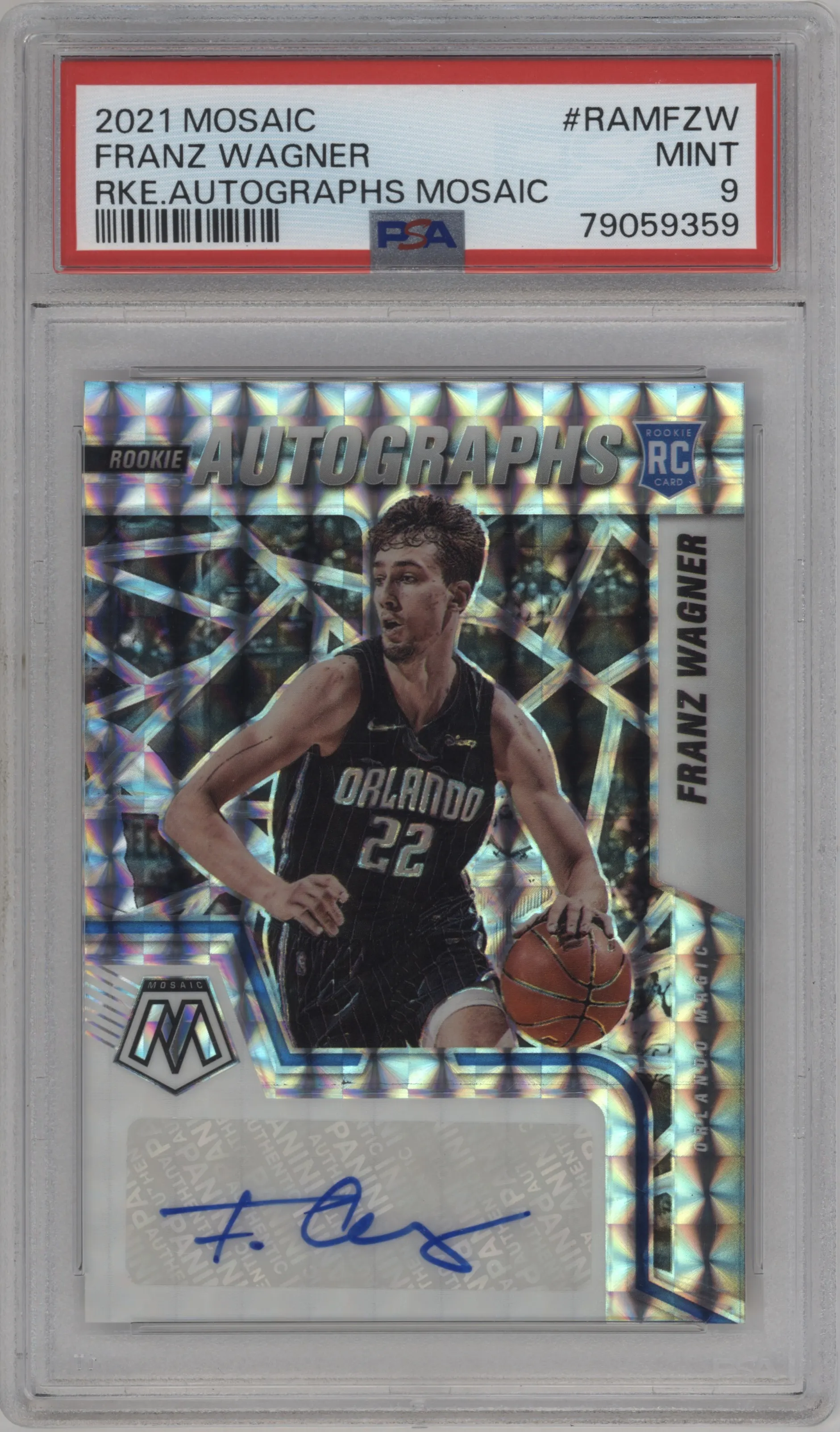 2021 Panini Mosaic Rke.Auto Franz Wagner #RAM-FZW PSA 9