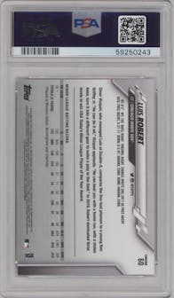 Luis Robert from the 2020 Topps Chrome set graded by PSA and given an overall grade of 10.
