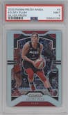 Kelsey Plum from the 2020 Panini Prizm WNBA set featuring a Silver Prizm parallel graded by PSA and given an overall grade of 9.