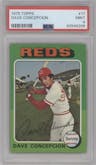 Dave Concepcion from the 1975 Topps set graded by PSA and given an overall grade of 9.