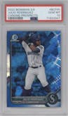 Julio Rodriguez from the 2022 Bowman Sapphire Edition set graded by PSA and given an overall grade of 10.