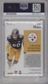 T.J. Watt from the 2021 Panini Encased set graded by PSA and given an overall grade of 9.