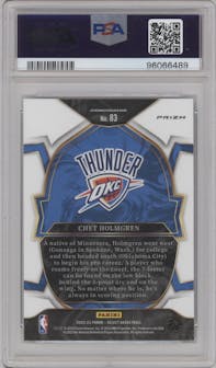 Chet Holmgren from the 2022-23 Panini Select set featuring a Green Shock parallel graded by PSA and given an overall grade of 10.