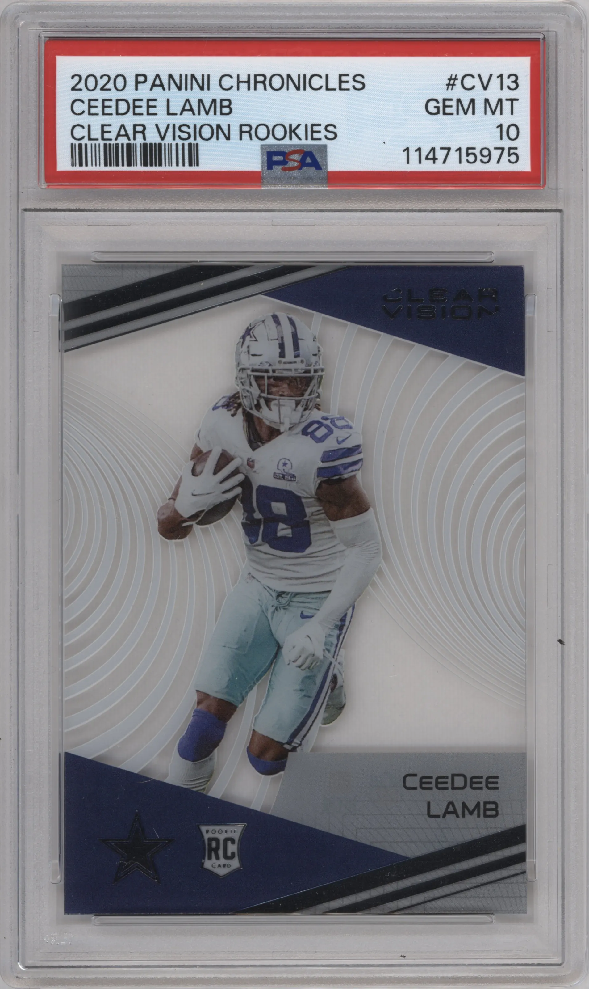 2020 Panini Chronicles Clear Vision CeeDee Lamb #CV-13 PSA 10