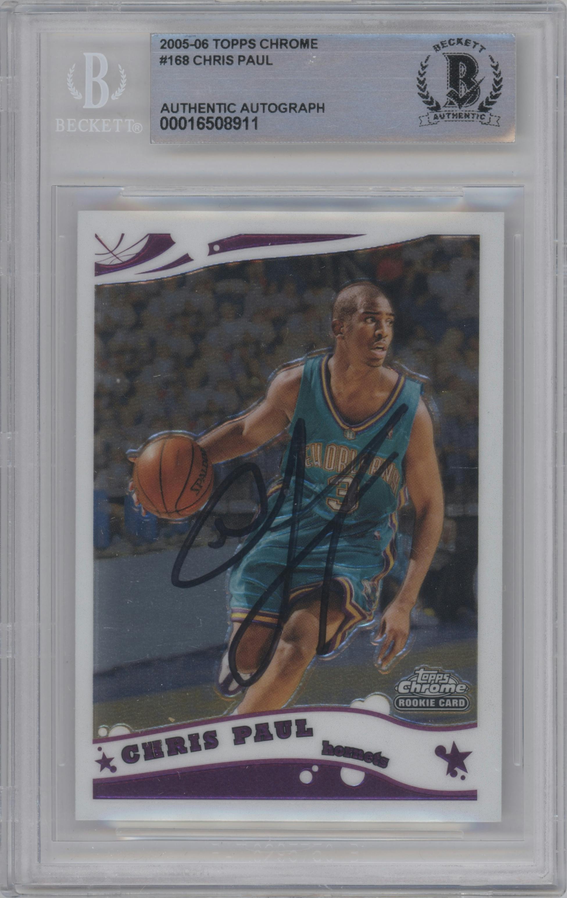 Chris Paul from the 2005-06 Topps Chrome set graded by Beckett.