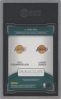 Wilt Chamberlain/LeBron James from the 2023-24 Panini Immaculate Collection set graded by SGC and given an overall grade of 9.