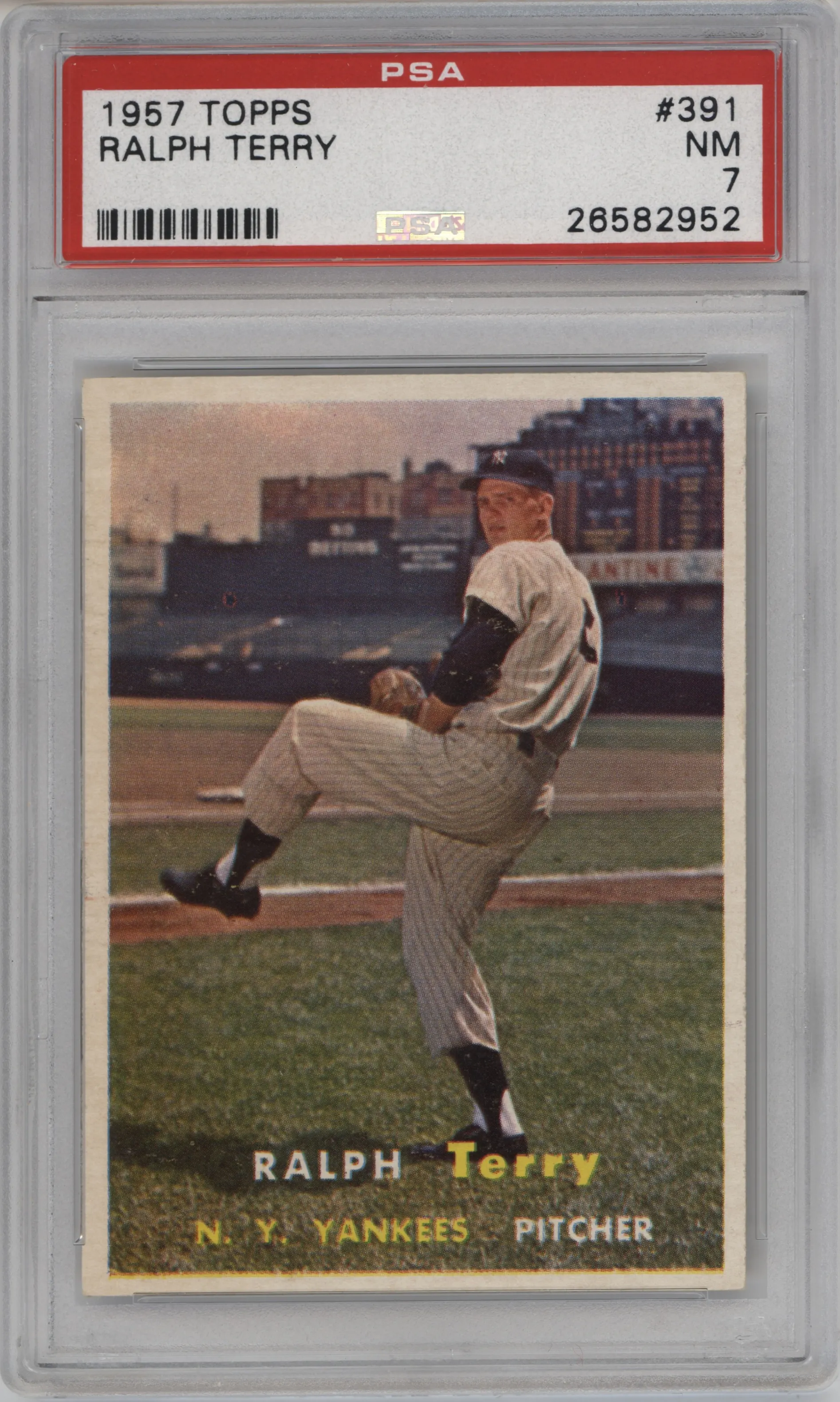 1957 Topps Ralph Terry #391 PSA 7