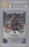 RJ Barrett from the 2019-20 Panini Prizm Draft Picks set featuring a Neon Green parallel graded by Beckett and given an overall grade of 9.