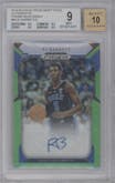 RJ Barrett from the 2019-20 Panini Prizm Draft Picks set featuring a Neon Green parallel graded by Beckett and given an overall grade of 9.