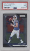 Josh Allen from the 2018 Panini Prizm set graded by PSA and given an overall grade of 9.