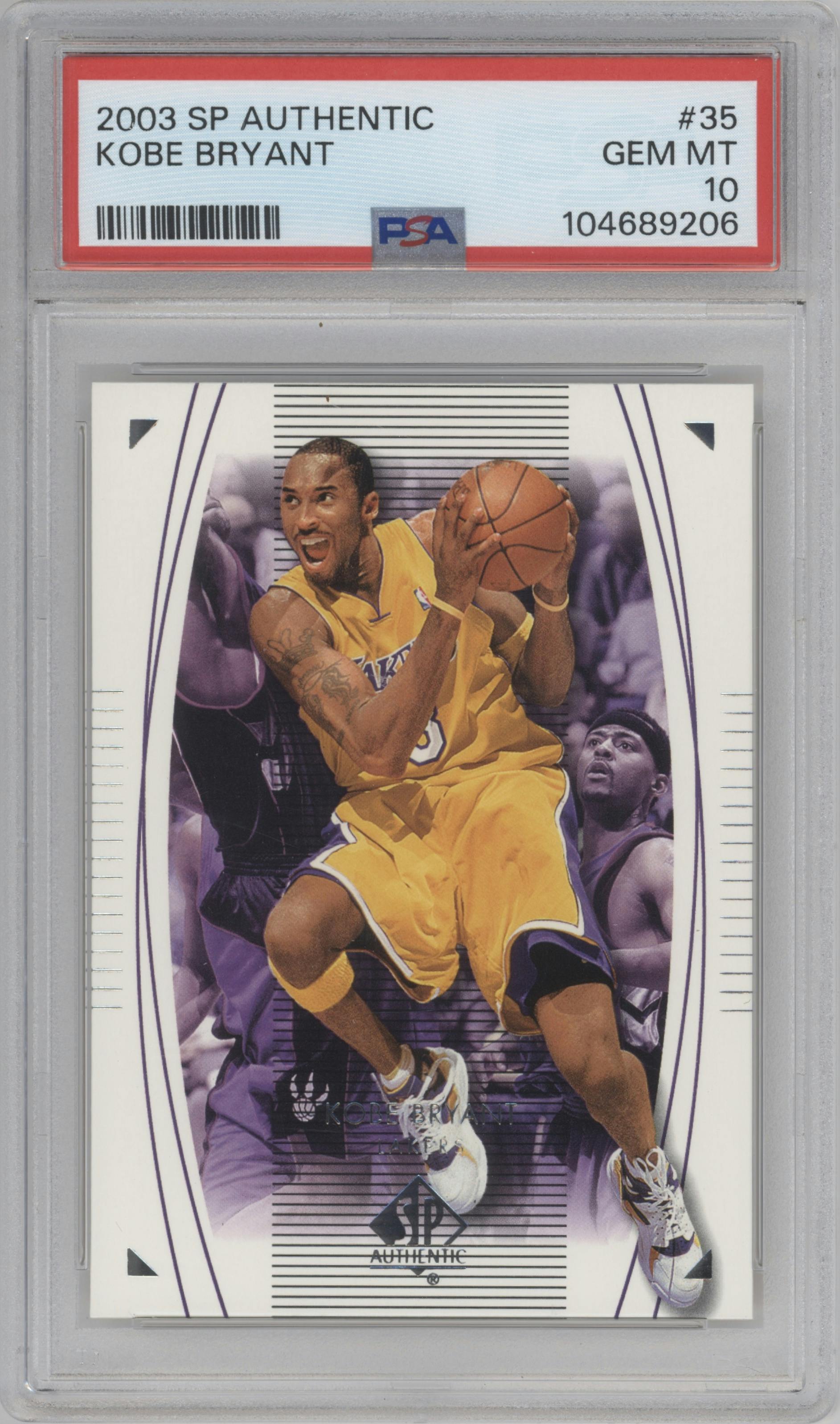 Kobe Bryant from the 2003-04 SP Authentic set graded by PSA and given an overall grade of 10.