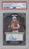 Quinn Ewers from the 2023 Panini Prizm Draft Picks set graded by PSA and given an overall grade of 9.