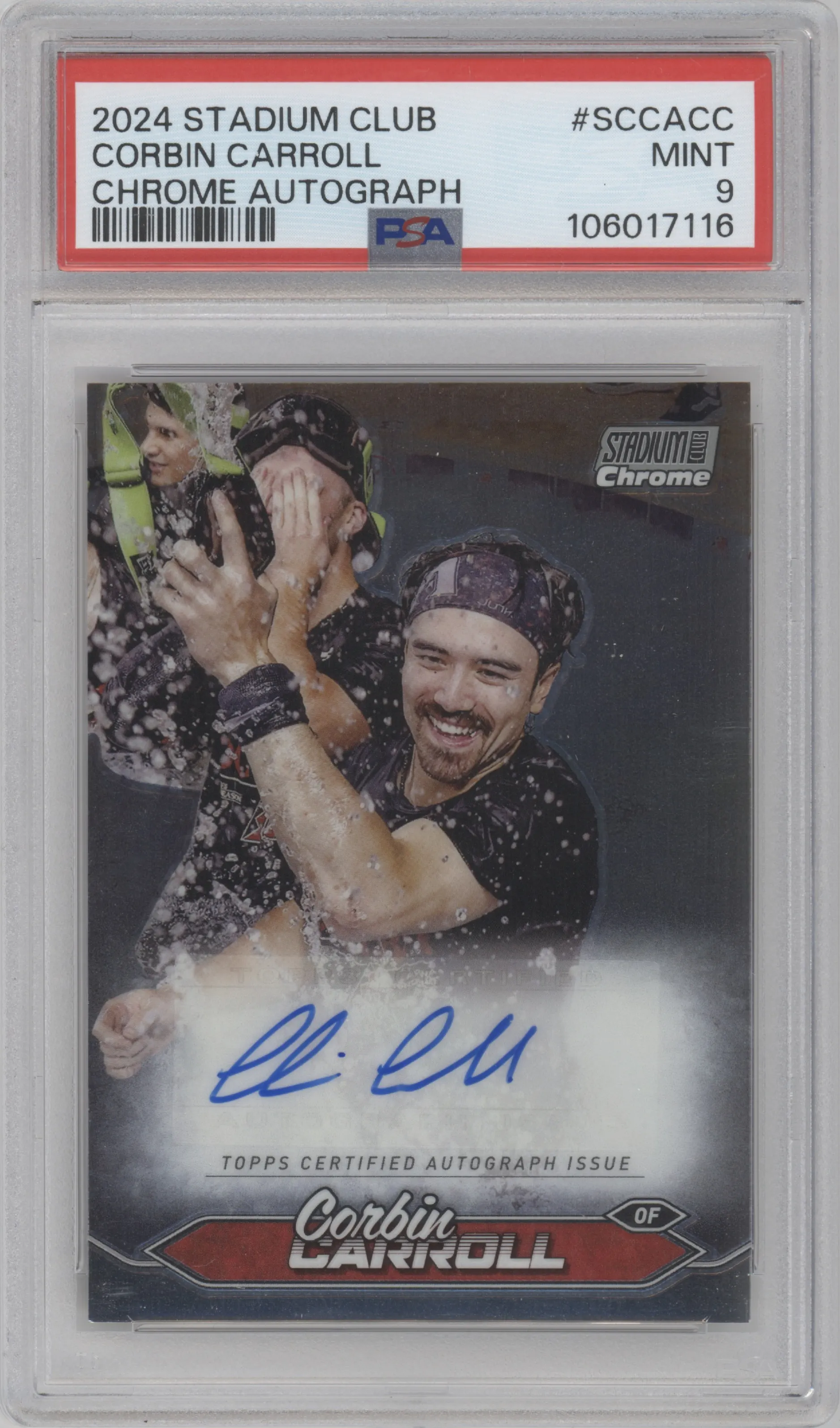 2024 Topps Stadium Club Chrome Auto Corbin Carroll #SCCA-CC PSA 9
