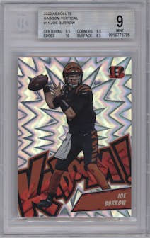 Joe Burrow from the 2023 Panini Absolute set graded by Beckett and given an overall grade of 9.