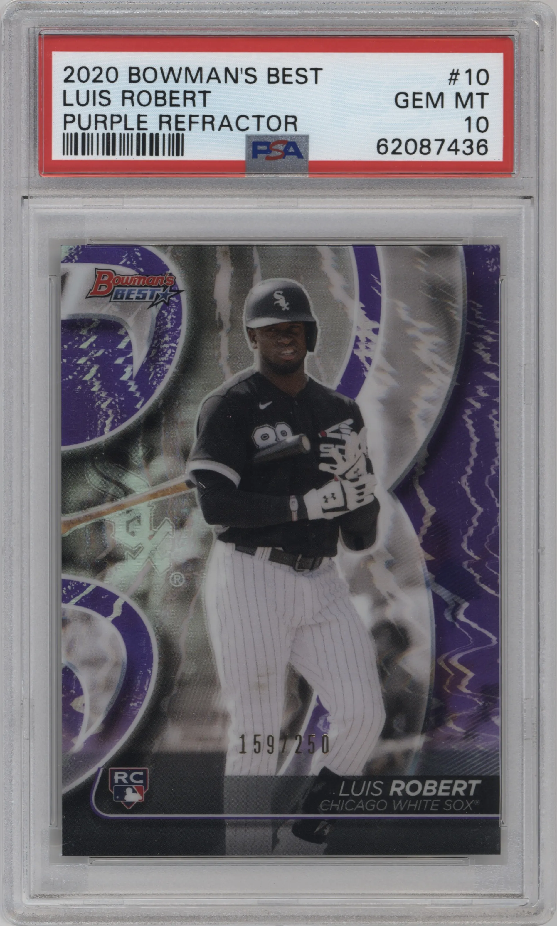 2020 Bowman’s Best Luis Robert Purple Refractor PSA 10