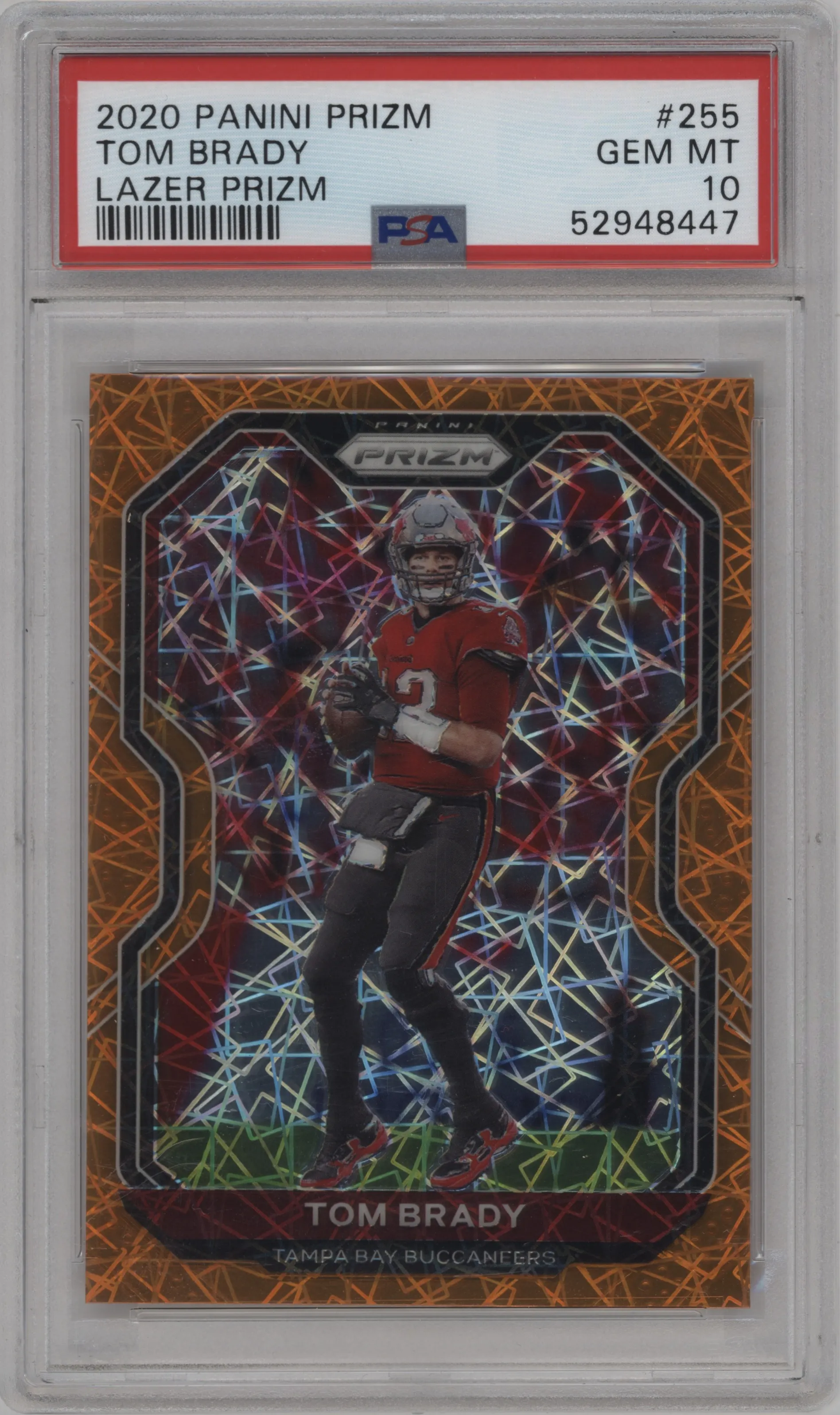2020 Panini Prizm Tom Brady Lazer #255 PSA 10