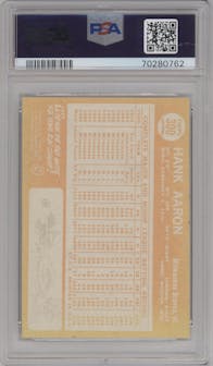 Hank Aaron from the 1964 Topps set graded by PSA and given an overall grade of 6.