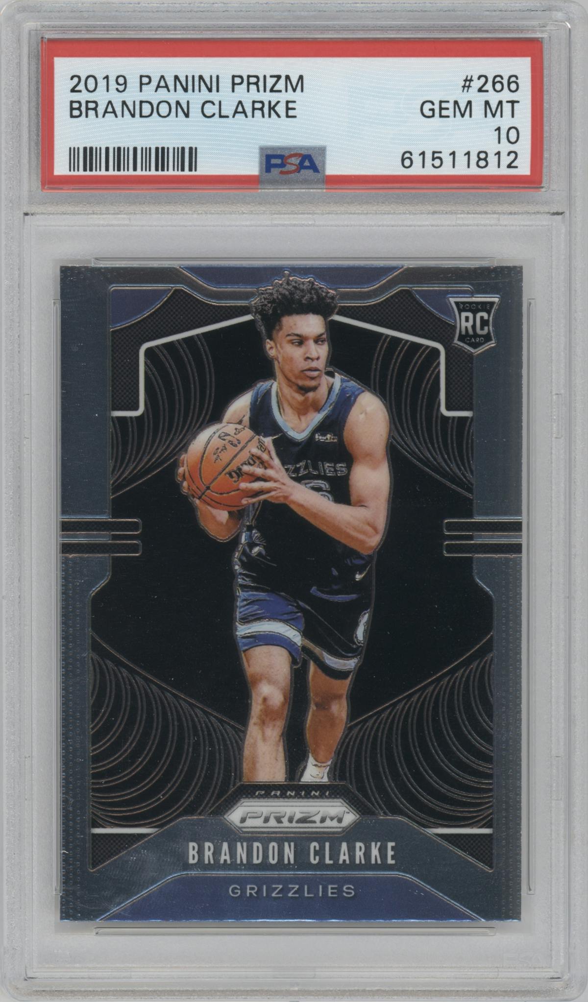 Brandon Clarke from the 2019-20 Panini Prizm set graded by PSA and given an overall grade of 10.