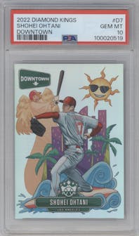 Shohei Ohtani from the 2022 Panini Diamond Kings set graded by PSA and given an overall grade of 10.