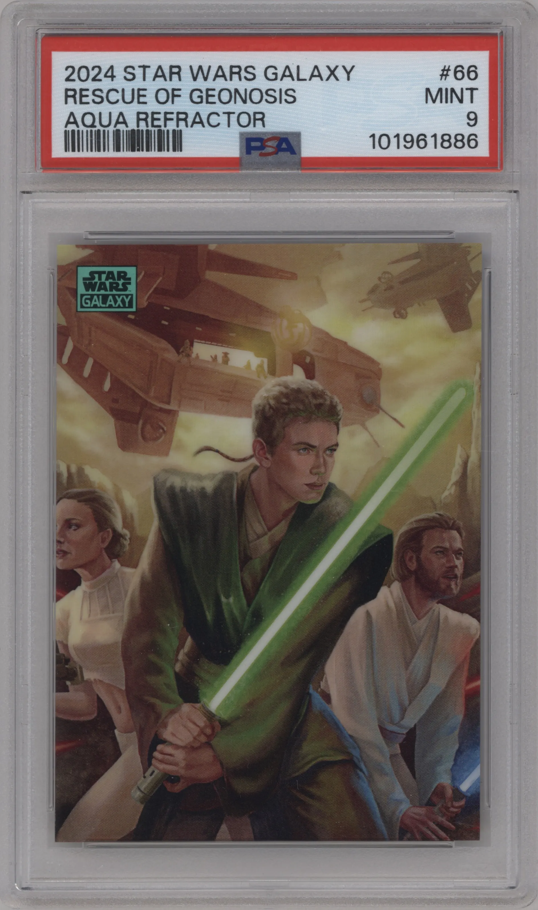 2024 Topps Chrome Star Wars Galaxy Rescue of Geonosis Aqua Refractor PSA 9