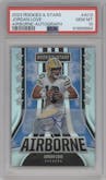 Jordan Love from the 2023 Panini Rookies & Stars set featuring a Blue parallel graded by PSA and given an overall grade of 10.