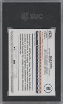 Colt Keith from the 2024 Topps Chrome set featuring a Refractor parallel graded by SGC and given an overall grade of 9.