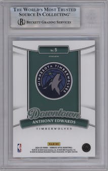 Anthony Edwards from the 2024-25 Donruss Optic set graded by Beckett and given an overall grade of 9.