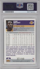 Kobe Bryant from the 2003-04 Topps set featuring a Gold parallel graded by PSA and given an overall grade of 9.