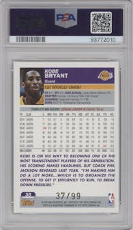 Kobe Bryant from the 2003-04 Topps set featuring a Gold parallel graded by PSA and given an overall grade of 9.
