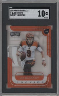 Joe Burrow from the 2020 Panini Chronicles set graded by SGC and given an overall grade of 10.