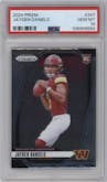 Jayden Daniels from the 2024 Panini Prizm set graded by PSA and given an overall grade of 10.
