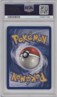 Hitmonlee from the 1999 Pokemon set graded by PSA and given an overall grade of 9.