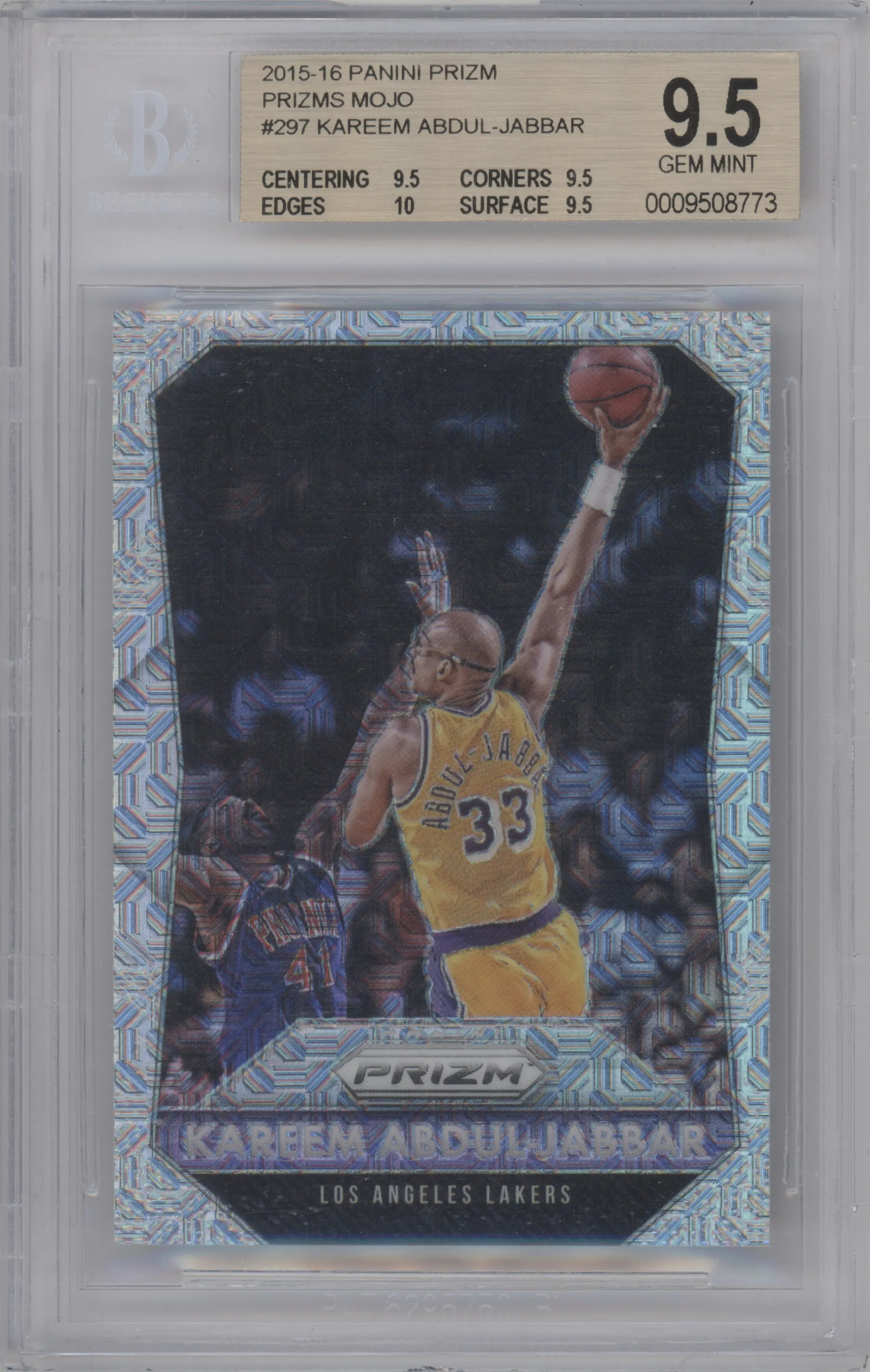 2015 Panini Prizm Kareem Abdul-Jabbar Mojo Prizm #297 BGS 9.5