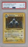 Magneton from the 1999 Pokemon set graded by PSA and given an overall grade of 8.