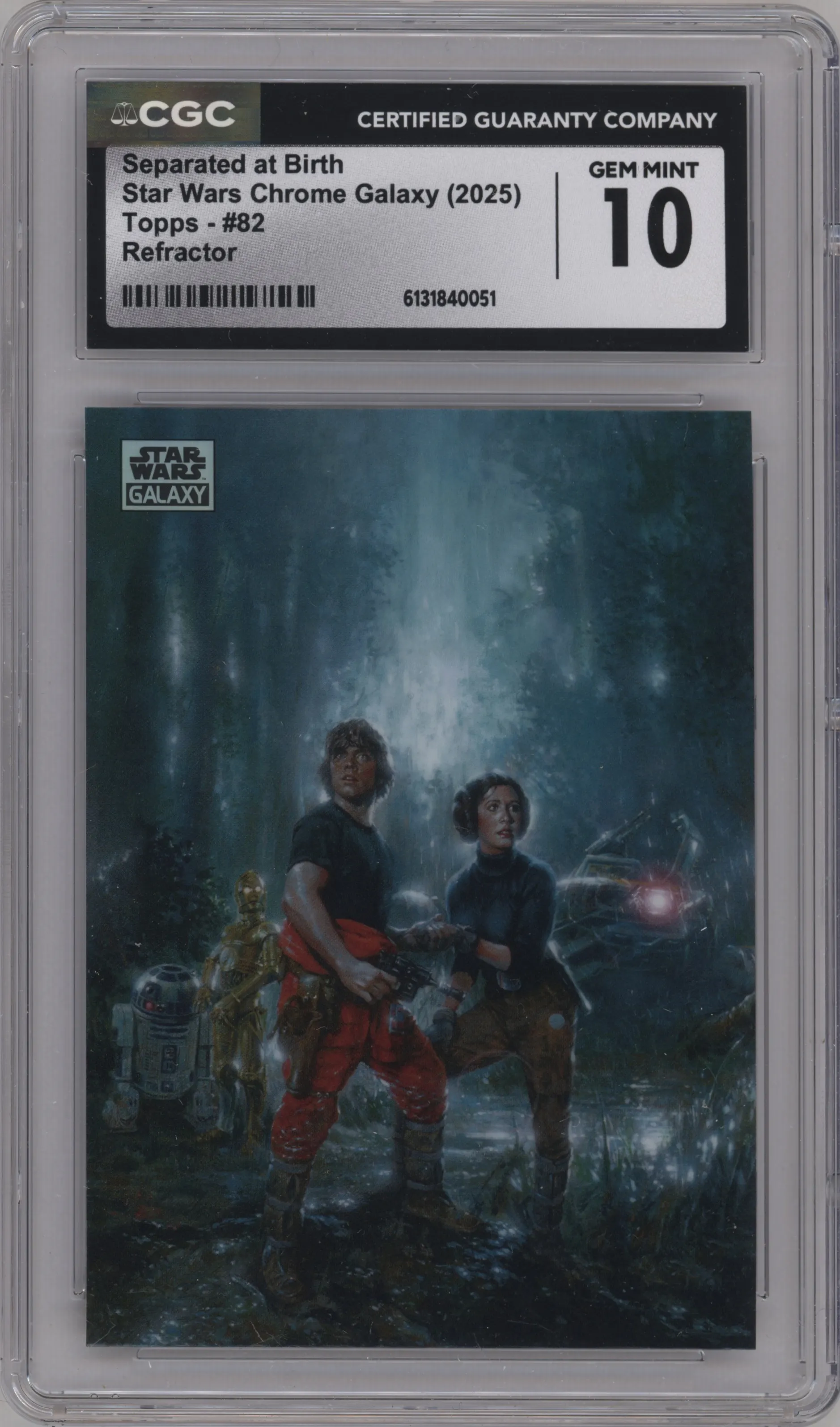 2025 Topps Chrome Star Wars Galaxy Separated at Birth Refractor #82 CGC 10