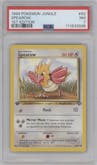 Spearow from the 1999 Pokemon set graded by PSA and given an overall grade of 7.
