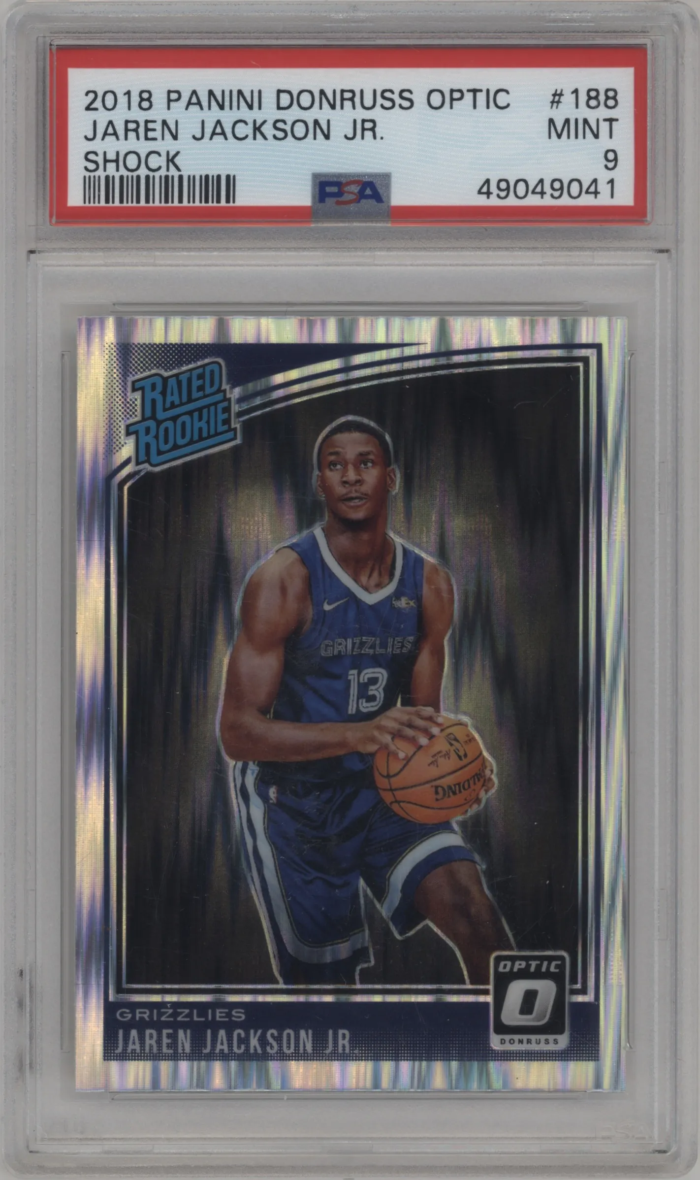 2018 Panini Donruss Optic Rated Rookie Jaren Jackson Jr. Shock PSA 9