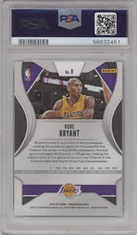 Kobe Bryant from the 2019-20 Panini Prizm set graded by PSA and given an overall grade of 10.