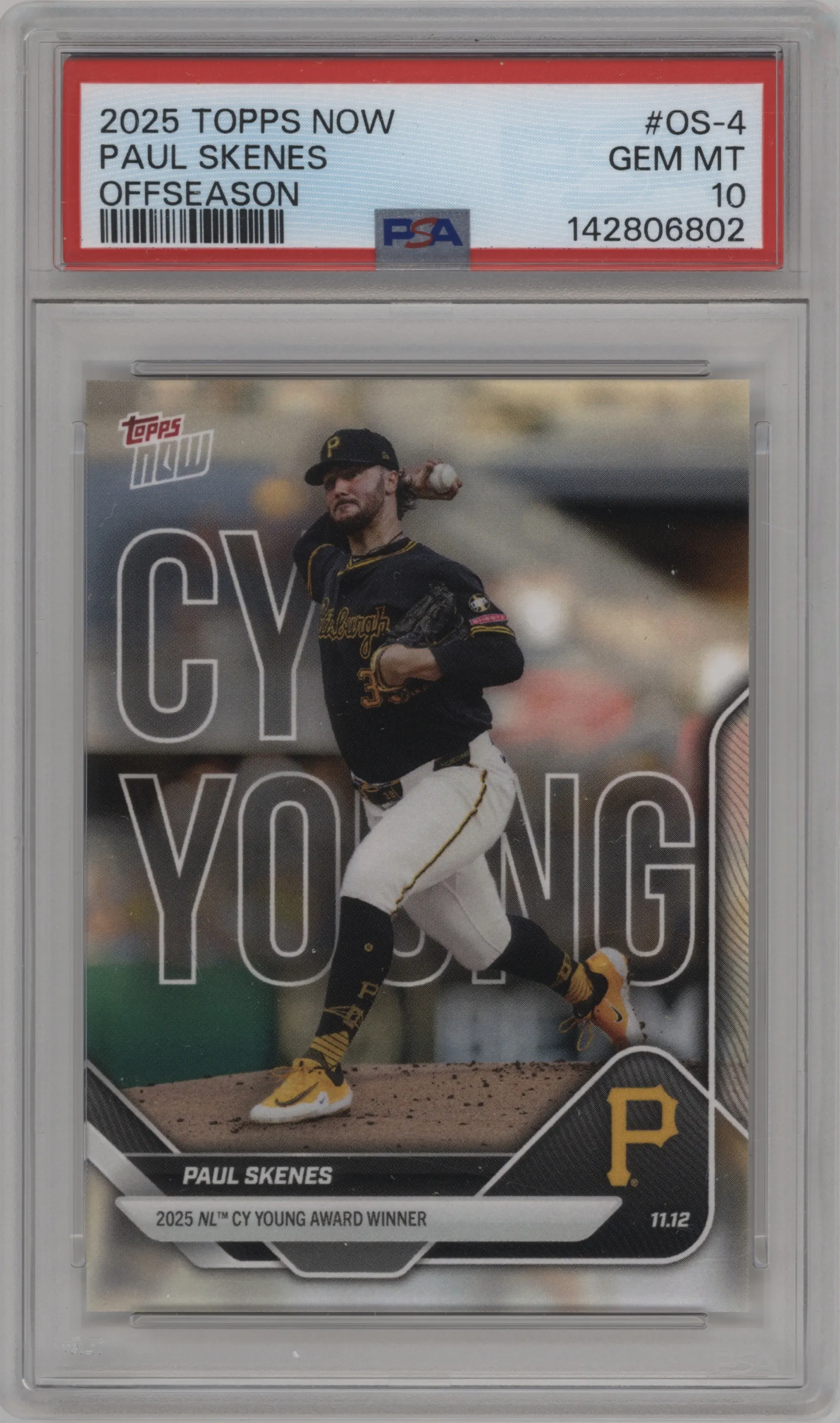 2025 Topps Now Off-Season Paul Skenes PSA 10
