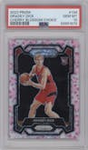 Gradey Dick from the 2023-24 Panini Prizm set featuring a Choice Cherry Blossom parallel graded by PSA and given an overall grade of 10.
