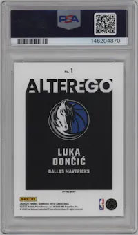 Luka Doncic from the 2024-25 Donruss Optic set graded by PSA and given an overall grade of 10.