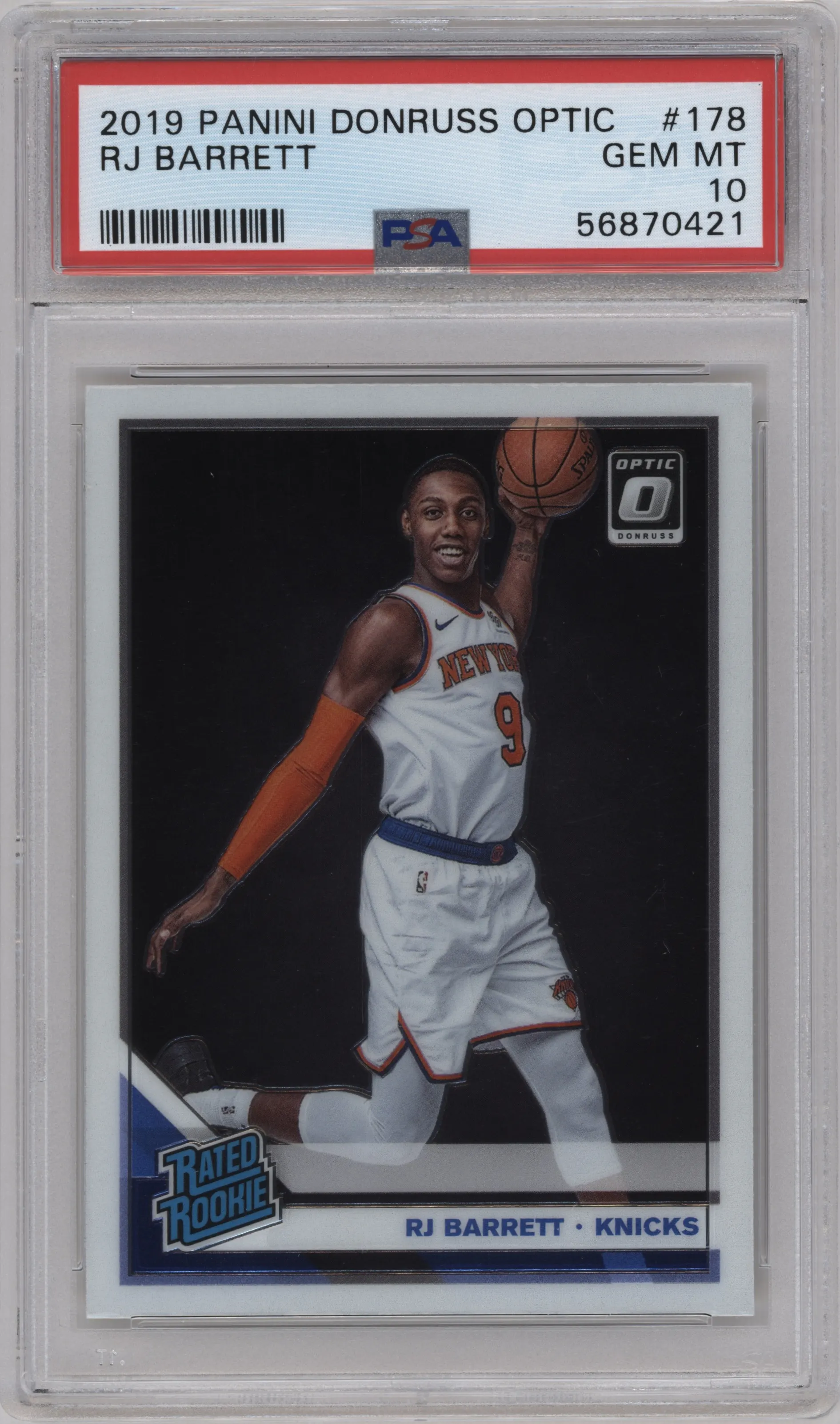 2019 Panini Donruss Optic Rated Rookie RJ Barrett #178 PSA 10